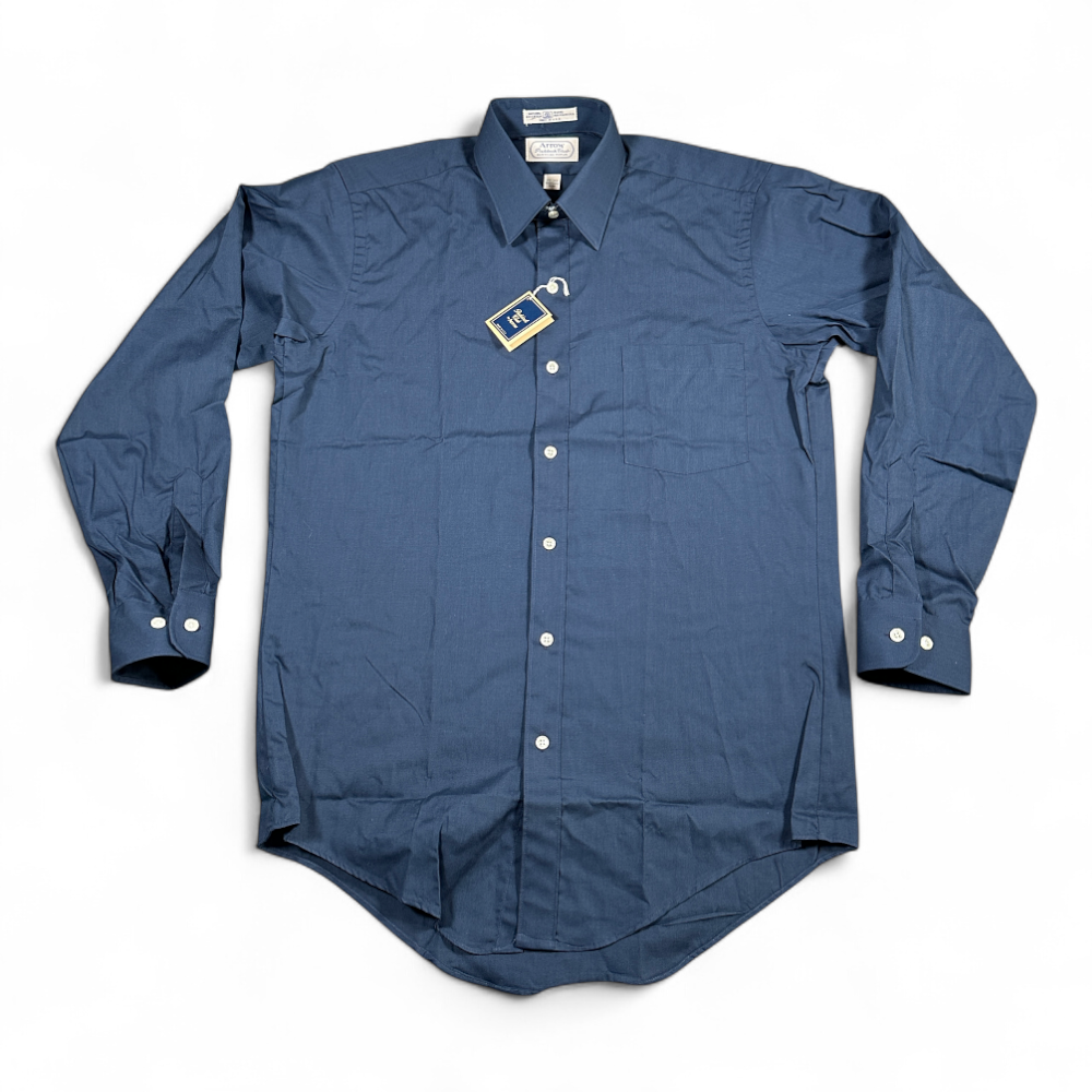 Vintage Arrow Dress Shirt Adult MEDIUM Blue Paddock Club Poplin Deadstock USA-1 Vintage Arrow Dress Shirt Adult MEDIUM Blue Paddock Club Poplin Deadstock USA
