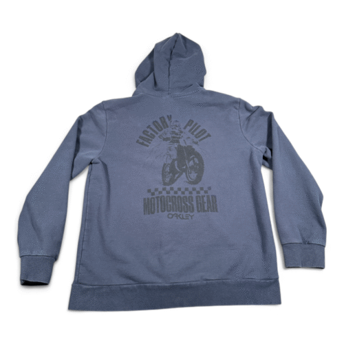 Oakley Sweater Adult EXTRA LARGE Blue Zip Hoodie Factory Pilot Motocross