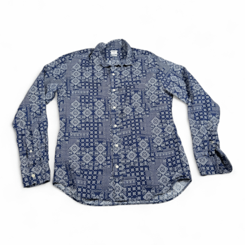 Bonobos Shirt Adult MEDIUM Blue Irish Linen Bandana Geometric Button Down