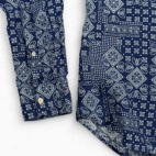 Bonobos Shirt Adult MEDIUM Blue Irish Linen Bandana Geometric Button Down