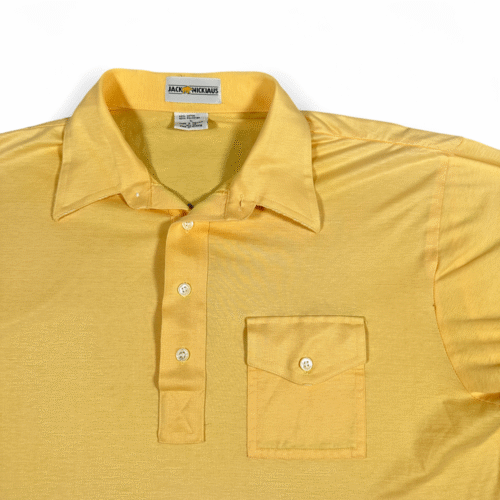 Vintage Jack Nicklaus Polo Shirt Adult MEDIUM Yellow Golf Golden Bear Preppy 80s