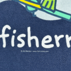Vintage Mr Fisherman Shirt Adult EXTRA LARGE Blue Jim Benton Funny Comic Art 90s