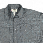 Vintage Ruddock Western Shirt Adult EXTRA LARGE Gray Houndstooth Glen Plaid 90s