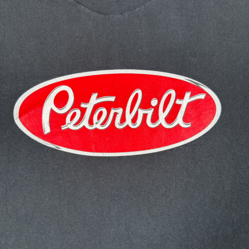 Vintage Peterbilt Shirt Adult 2XL XXL Black Red Logo Trucker Semi 90s