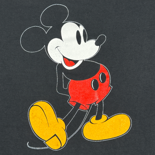 Vintage Mickey Mouse Shirt Adult MEDIUM Black Disney Character Fashions USA 80s