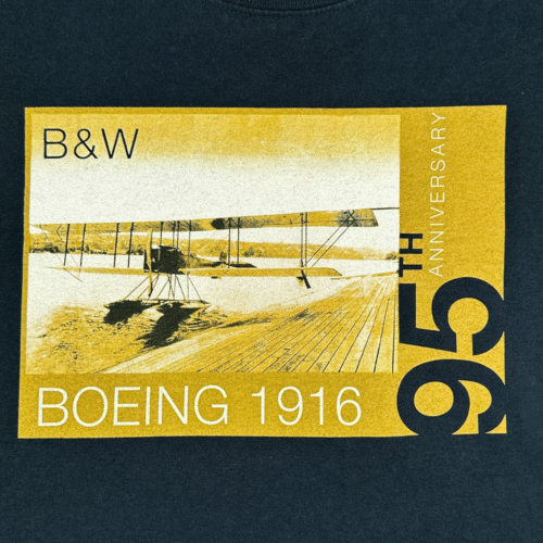Boeing Shirt Adult EXTRA LARGE Black Aviation Airplane 95th Anniversary Company