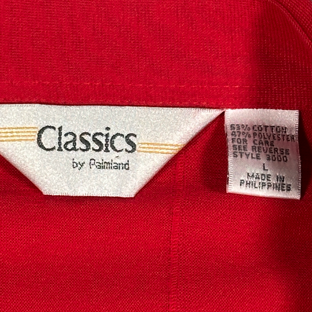 Vintage Classics Palmland Polo Shirt Adult MEDIUM Red Textured Pocket Golf 90s-5 Vintage Classics Palmland Polo Shirt Adult MEDIUM Red Textured Pocket Golf 90s