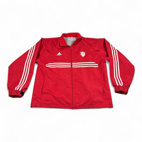 Indiana Hoosiers Jacket Adult SMALL Red Adidas Track Warmup Team Issue Y2K
