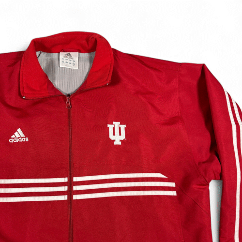Indiana Hoosiers Jacket Adult SMALL Red Adidas Track Warmup Team Issue Y2K