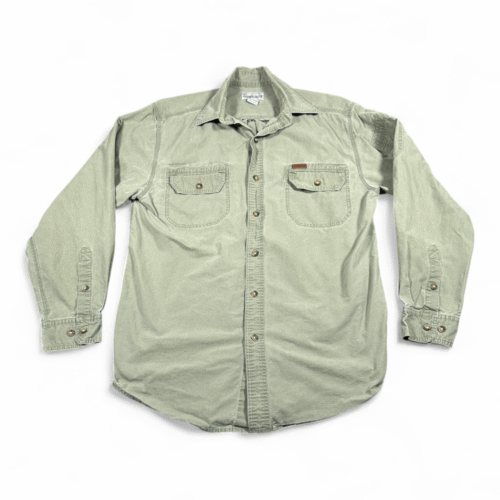 Carhartt Shirt Adult MEDIUM Green Ripstop Cotton Military Workwear Y2K