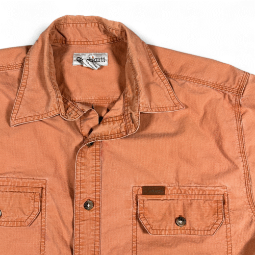 Carhartt Shirt Adult MEDIUM Orange Ripstop Cotton Workwear Utility Y2K