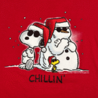 Vintage Snoopy Shirt Adult LARGE Red Peanuts Chill Christmas Holiday Snowman Y2K