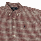 Vintage Ralph Lauren Sport Shirt Adult LARGE Plaid Cotton Flannel Heritage 90s