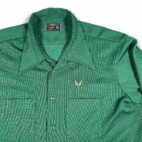 Vintage Towncraft Shirt Adult LARGE Green JC Penney Disco Textured Knit 70s