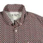 Penguin Munsingwear Shirt Adult EXTRA LARGE Red Blue Scalloped Geometric Slim