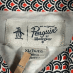 Penguin Munsingwear Shirt Adult EXTRA LARGE Red Blue Scalloped Geometric Slim