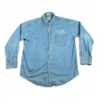 Vintage Ford Trucks Shirt Adult LARGE Light Wash Denim Workwear Mechanic 90s