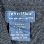 Vintage John Blair Pants Mens 32x32 Blue Polyester Dress Slacks Crease Chevron Y2K