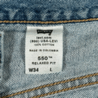 Vintage Levis 550 Shorts Mens 34 Light Wash Cotton Denim Jean Relaxed Fit Y2K