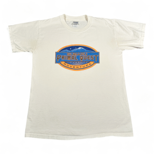 Vintage Subaru Shirt Adult MEDIUM White Primal Quest Adventure Race Car Y2K