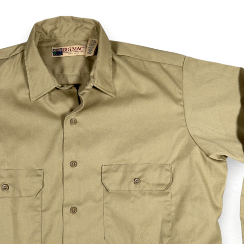 Vintage Big Mac Shirt Adult LARGE Brown JC Penney Workwear Uniform Prison USA 90s