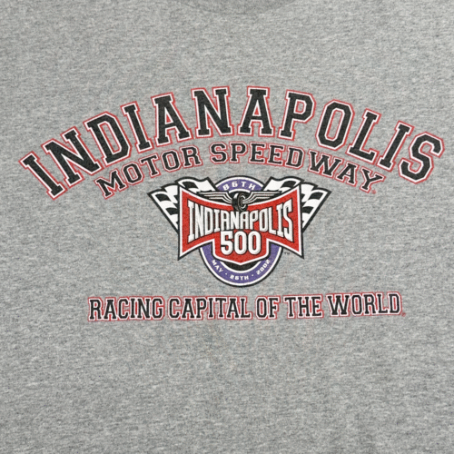 Vintage Indianapolis 500 Shirt Adult MEDIUM Gray Motor Speedway Race Indy Y2K