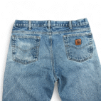Carhartt Jeans Mens 36x30 Blue Denim Distressed Traditional Fit Workwear B18 DST