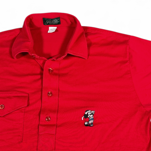 Vintage Mickey Mouse Polo Shirt Adult SMALL Red Golf Preppy Crest Jasper USA 80s-2 Vintage Mickey Mouse Polo Shirt Adult SMALL Red Golf Preppy Crest Jasper USA 80s