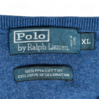 Vintage Polo Ralph Lauren Sweater Vest Adult LARGE Blue Pima Cotton Pony 90s