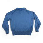 Vintage Jos A Bank Polo Shirt Adult LARGE Blue Cable Knit Italy Preppy 90s