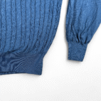 Vintage Jos A Bank Polo Shirt Adult LARGE Blue Cable Knit Italy Preppy 90s
