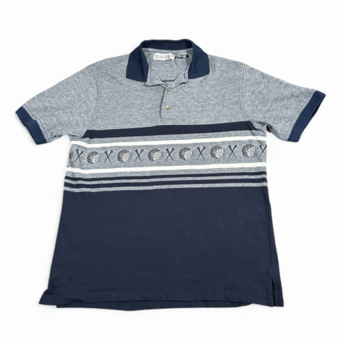 Vintage Penguin Grand Slam Polo Shirt Adult MEDIUM Blue White Golf Preppy 90s