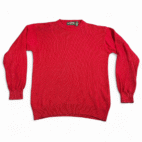 Vintage American Eagle Sweater Adult MEDIUM Red Cotton Ramie Knit 90s