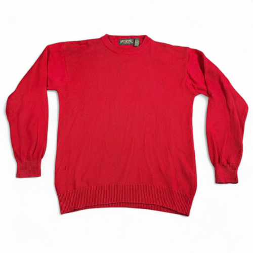 Vintage American Eagle Sweater Adult MEDIUM Red Cotton Ramie Knit 90s