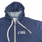 Cake Sweater Adult LARGE Blue Hoodie Band Music Buffalo Independent Trading Zip
