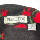 Vintage Bugle Boy Jacket Adult LARGE Red Black Southwest Aztec Fleece Snaps 90s