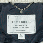 Lucky Brand Jacket Womens 2XL Blue Quilted Sherpa Zip Insulated Lining Pockets