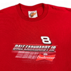 Vintage Dale Earnhardt Jr Shirt Adult LARGE Red Budweiser NASCAR Auto Racing Y2K