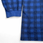 Vintage Eddie Bauer Shirt Adult 2XL Blue Buffalo Check Plaid Henley USA 90s