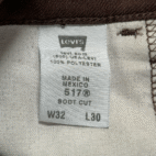 Vintage Levis Pants Mens 32x30 Brown 517 Bootcut Polyester Creased Cowboy Y2K