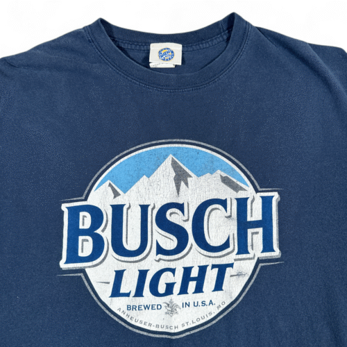 Busch Light Shirt Adult MEDIUM Blue Beer Domestic Brew City Brand