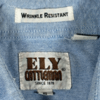 Vintage Ely Cattleman Western Shirt Adult SMALL Blue Chambray Cowboy Pearl Snap