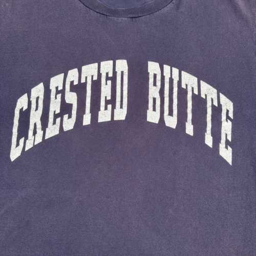 Vintage Crested Butte Shirt Adult MEDIUM Blue Spell Out Colorado JanSport USA 90s