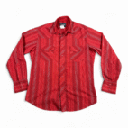Wrangler Western Shirt Adult MEDIUM Red Metallic Striped Pearl Snap Cowboy Rodeo