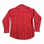 Wrangler Western Shirt Adult MEDIUM Red Metallic Striped Pearl Snap Cowboy Rodeo