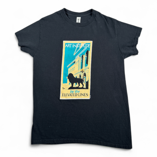 Art Institute Chicago Shirt Adult SMALL Black Museum School Elevated Lines Lion