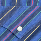 Vintage Ely Plains Western Shirt Adult MEDIUM Blue Striped Cowboy Pearl Snap Y2K