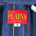 Vintage Ely Plains Western Shirt Adult MEDIUM Blue Striped Cowboy Pearl Snap Y2K