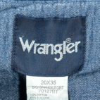 Wrangler Western Shirt Adult 4XL Blue Denim Dark Wash Big Man Pearl Snap 20x35