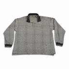 Vintage Knightsbridge Polo Shirt Adult LARGE Black Brown Herringbone Preppy 90s